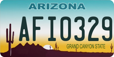 AZ license plate AFI0329