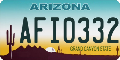 AZ license plate AFI0332