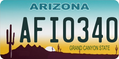 AZ license plate AFI0340