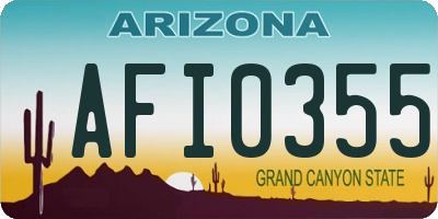 AZ license plate AFI0355