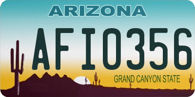 AZ license plate AFI0356