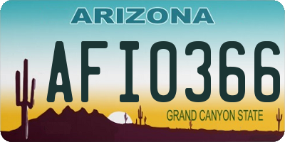AZ license plate AFI0366