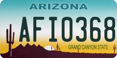 AZ license plate AFI0368