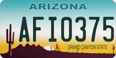 AZ license plate AFI0375