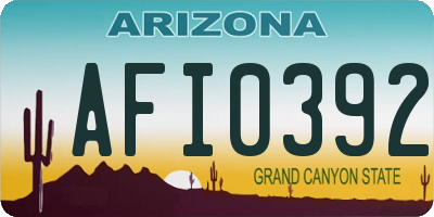 AZ license plate AFI0392