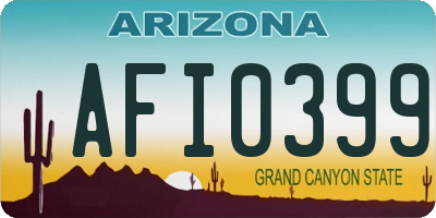 AZ license plate AFI0399