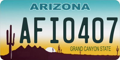AZ license plate AFI0407