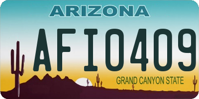AZ license plate AFI0409