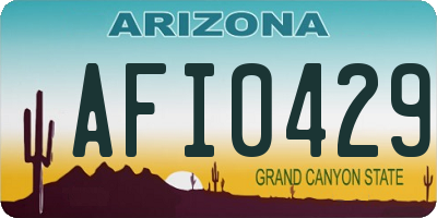 AZ license plate AFI0429