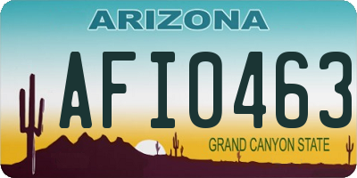 AZ license plate AFI0463