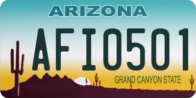 AZ license plate AFI0501