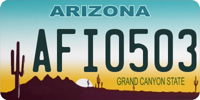 AZ license plate AFI0503