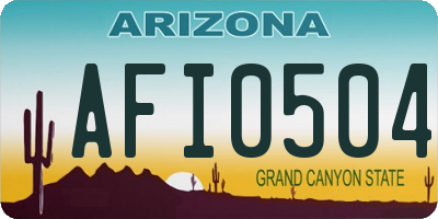 AZ license plate AFI0504