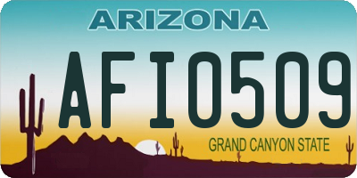 AZ license plate AFI0509