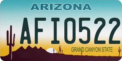 AZ license plate AFI0522