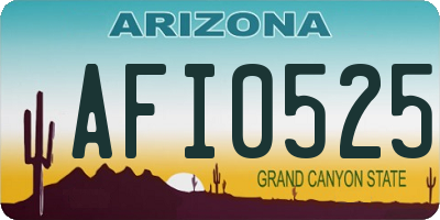 AZ license plate AFI0525