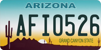 AZ license plate AFI0526