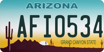 AZ license plate AFI0534