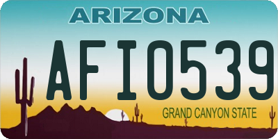 AZ license plate AFI0539