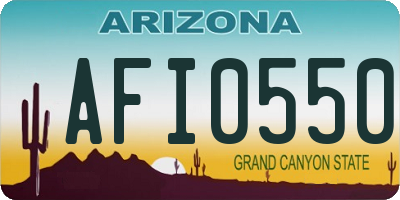 AZ license plate AFI0550