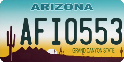 AZ license plate AFI0553