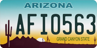 AZ license plate AFI0563