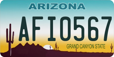 AZ license plate AFI0567