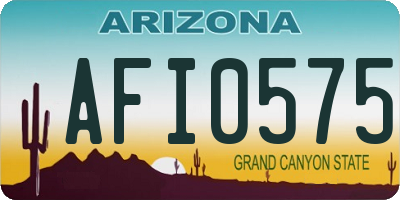 AZ license plate AFI0575