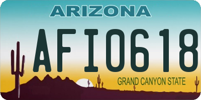 AZ license plate AFI0618