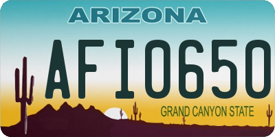 AZ license plate AFI0650