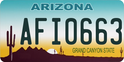 AZ license plate AFI0663