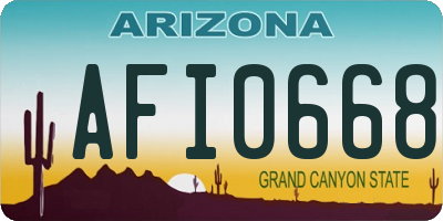 AZ license plate AFI0668