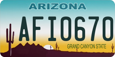 AZ license plate AFI0670