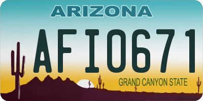 AZ license plate AFI0671
