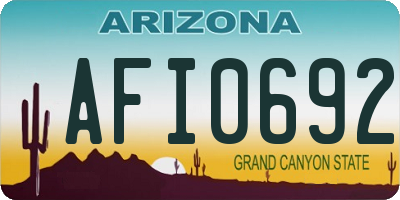 AZ license plate AFI0692