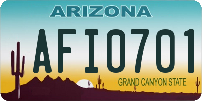 AZ license plate AFI0701