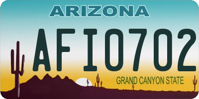 AZ license plate AFI0702