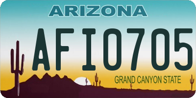 AZ license plate AFI0705