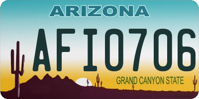 AZ license plate AFI0706