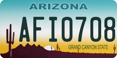 AZ license plate AFI0708