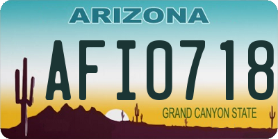 AZ license plate AFI0718