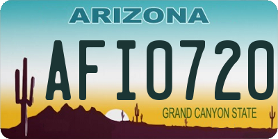 AZ license plate AFI0720