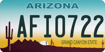 AZ license plate AFI0722