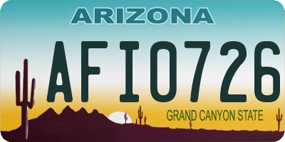 AZ license plate AFI0726