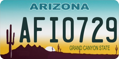 AZ license plate AFI0729