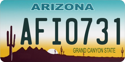 AZ license plate AFI0731