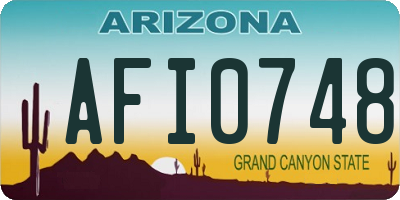 AZ license plate AFI0748