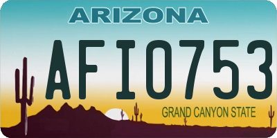 AZ license plate AFI0753
