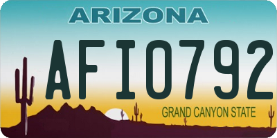 AZ license plate AFI0792
