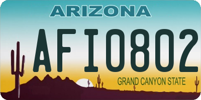 AZ license plate AFI0802